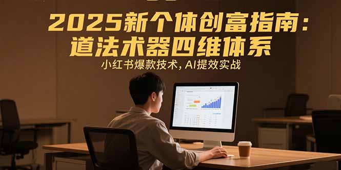 2025新个体创富指南：道法术器四维体系，小红书爆款技术，AI提效实战-一百创业网