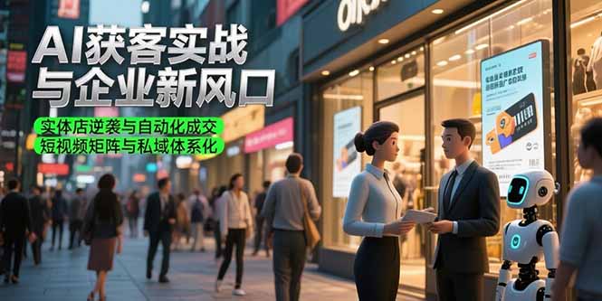 AI获客实战与企业新风口，实体店逆袭与自动化成交 短视频矩阵与私域体系化-一百创业网